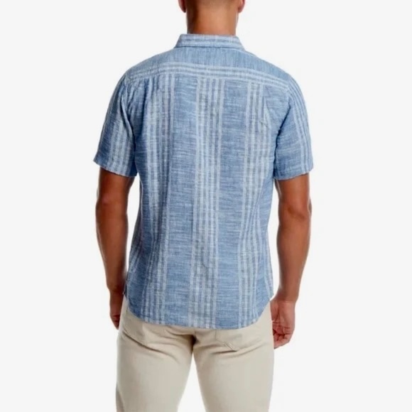 Weatherproof Light Blue Striped Button Down Shirt - Picture 3 of 15